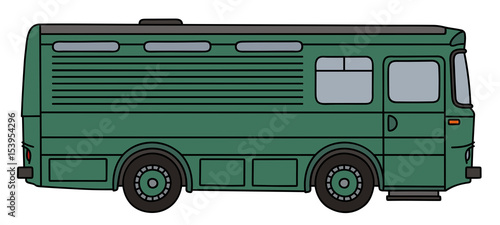 Old green horse conveyor
