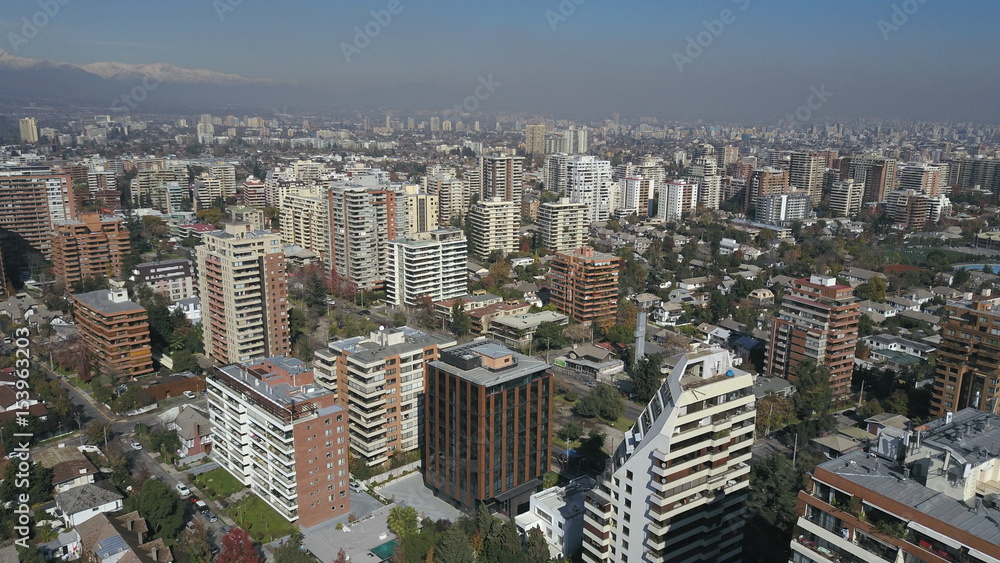Aerial view of Santiago the capital of City