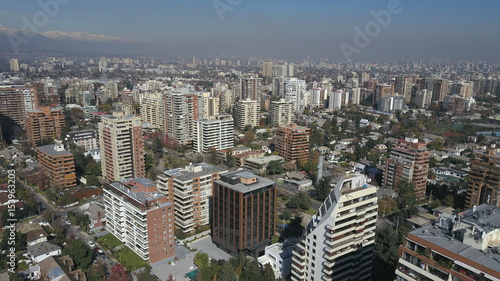 Aerial view of Santiago the capital of City