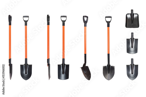 shovel set isolated on white photo