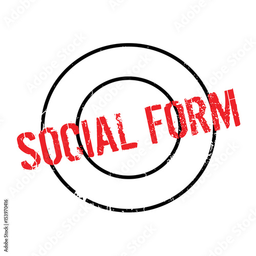 Social Form rubber stamp. Grunge design with dust scratches. Effects can be easily removed for a clean, crisp look. Color is easily changed.
