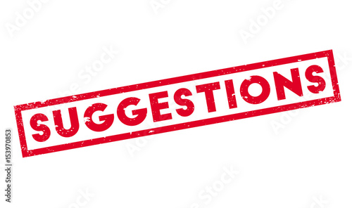 Suggestions rubber stamp. Grunge design with dust scratches. Effects can be easily removed for a clean, crisp look. Color is easily changed.