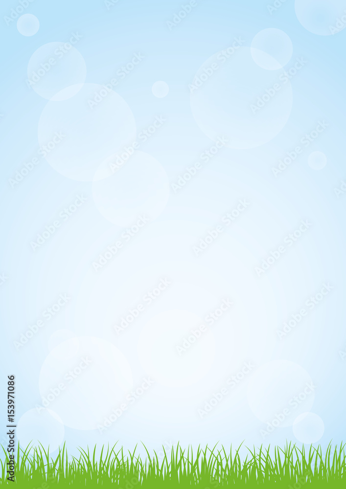 Field of green grass and blue sky background illustration Field of green grass and blue sky background illustration