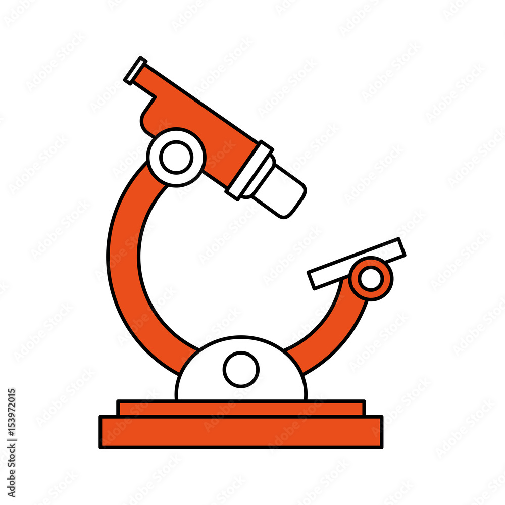 color silhouette image cartoon orange microscope science tool vector  illustration Stock Vector | Adobe Stock