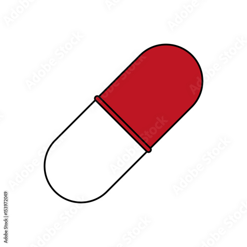color silhouette image cartoon capsules pill medical vector illustration