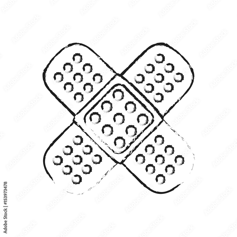 blurred silhouette image cartoon band aid element health in cross shape vector illustration blurred silhouette image cartoon band aid element health in cross shape vector illustration