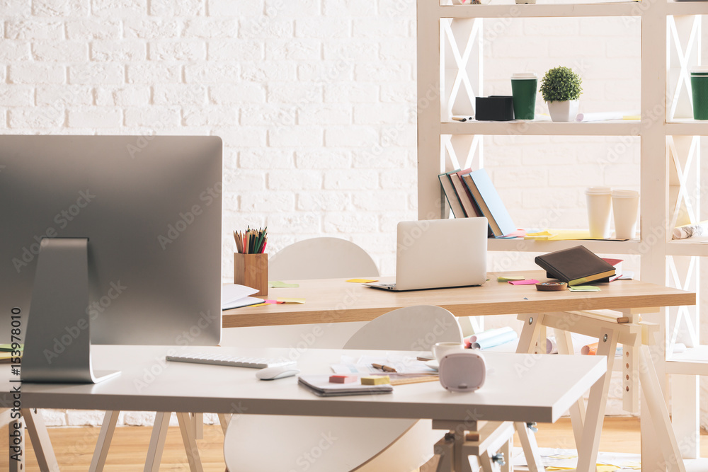 Modern office with gadget Modern office with gadget