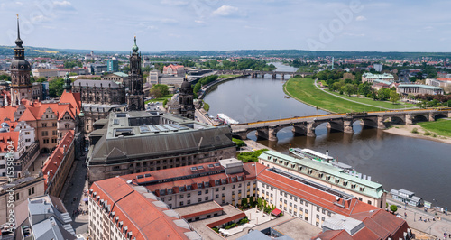 Blick von der Frauenkirche auf Dresden; Deutschland