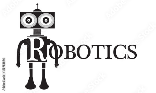Robotics Word conceptual Illustration. Robotics text isolated flat vector. Transparent.
