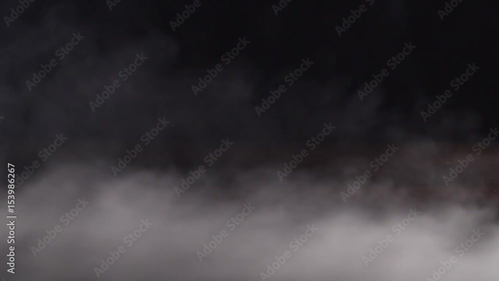 Waives of white smoke on the black background slow motion Waives of white smoke on the black background slow motion