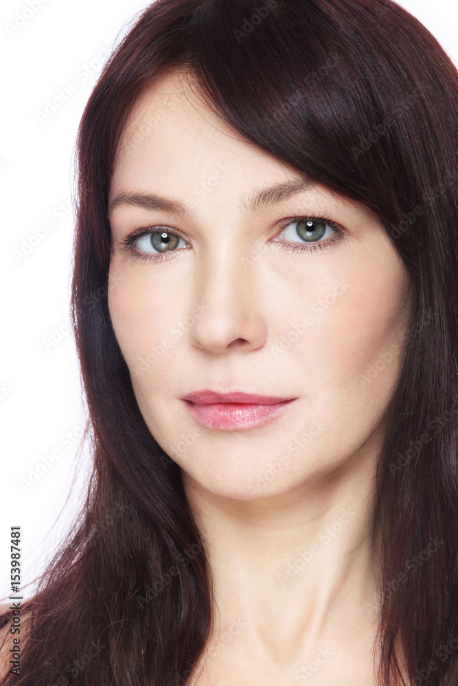 Portrait of beautiful mature woman with clean make-up Portrait of beautiful mature woman with clean make-up