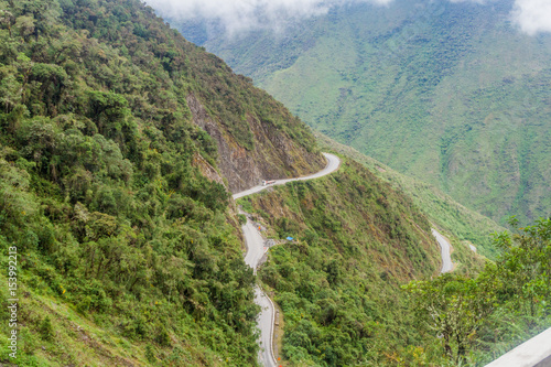Mountain road from Olllantaytambo to Quillabamba in Abra Malaga pass section, Peru