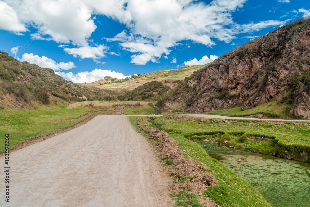 Road near Maras village, Sacred Valley, Peru