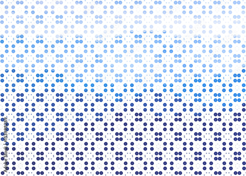 ornament with blue stylized flowers on a blue circle on a white background ornament with blue stylized flowers on a blue circle on a white background