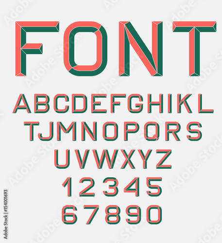 retro alphabet font.