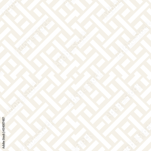 Interlacing Lines Subtle Lattice. Ethnic Monochrome Texture. Vector Seamless Black and White Pattern.