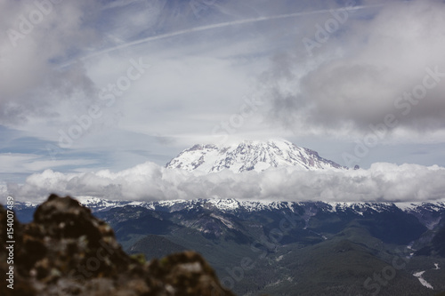 Mount Rainier on a sunny day with clouds © Allie