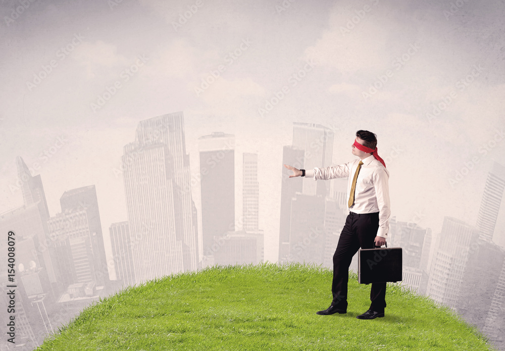 Blindfolded businessman concept Blindfolded businessman concept