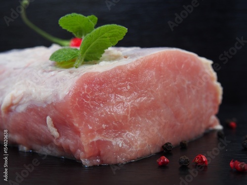 Pork roast on black background 