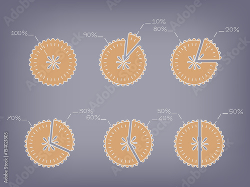 apple pie chart vector with percentage