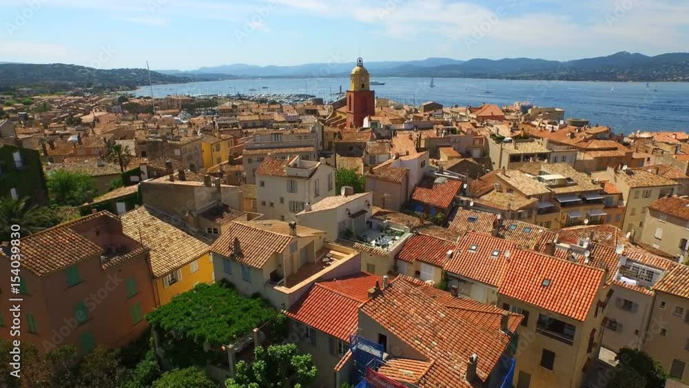 Aerial shot of houses in St Tropez Aerial shot of houses in St Tropez