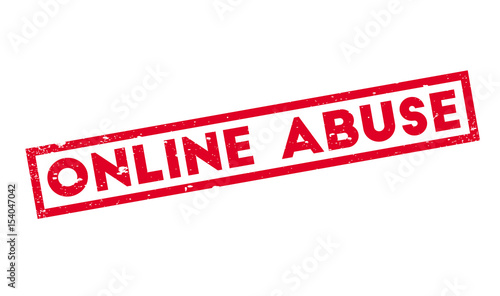 Online Abuse rubber stamp. Grunge design with dust scratches. Effects can be easily removed for a clean, crisp look. Color is easily changed.
