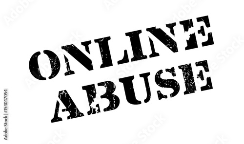Online Abuse rubber stamp. Grunge design with dust scratches. Effects can be easily removed for a clean, crisp look. Color is easily changed.