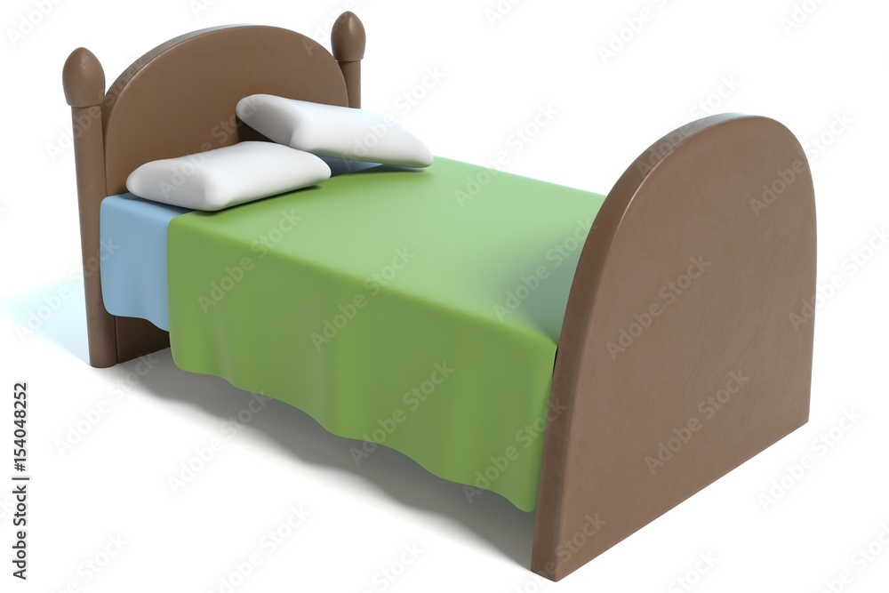 3d illustration of a cartoon bed 3d illustration of a cartoon bed