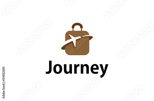 Suitcase Travel airplane symbol Creative Air Logo Design Illustration