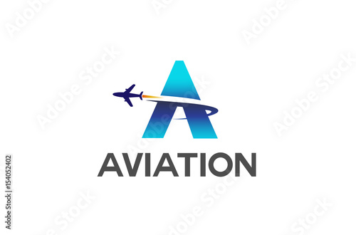 Abstract Letter Airplane Logo Creative Air Design Illustration