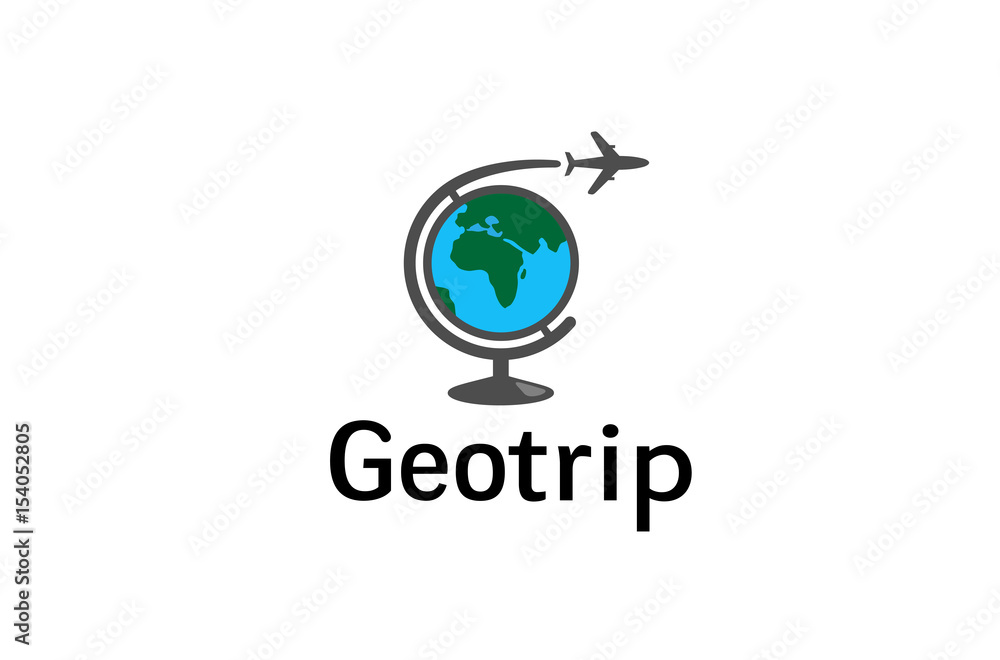 Geography Global Airplane Creative Air Logo Design Illustration