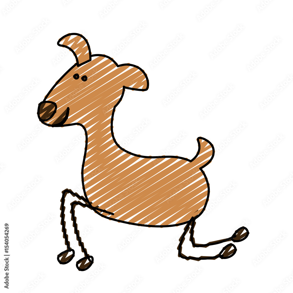 color crayon stripe cartoon of funny reindeer of knees in closeup vector illustration color crayon stripe cartoon of funny reindeer of knees in closeup vector illustration