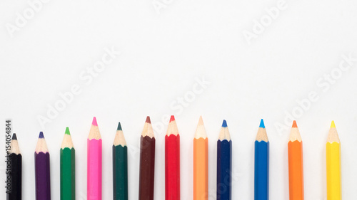 Color pencil on white background