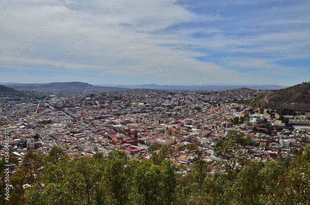 view from above Zacatecas, Mexico