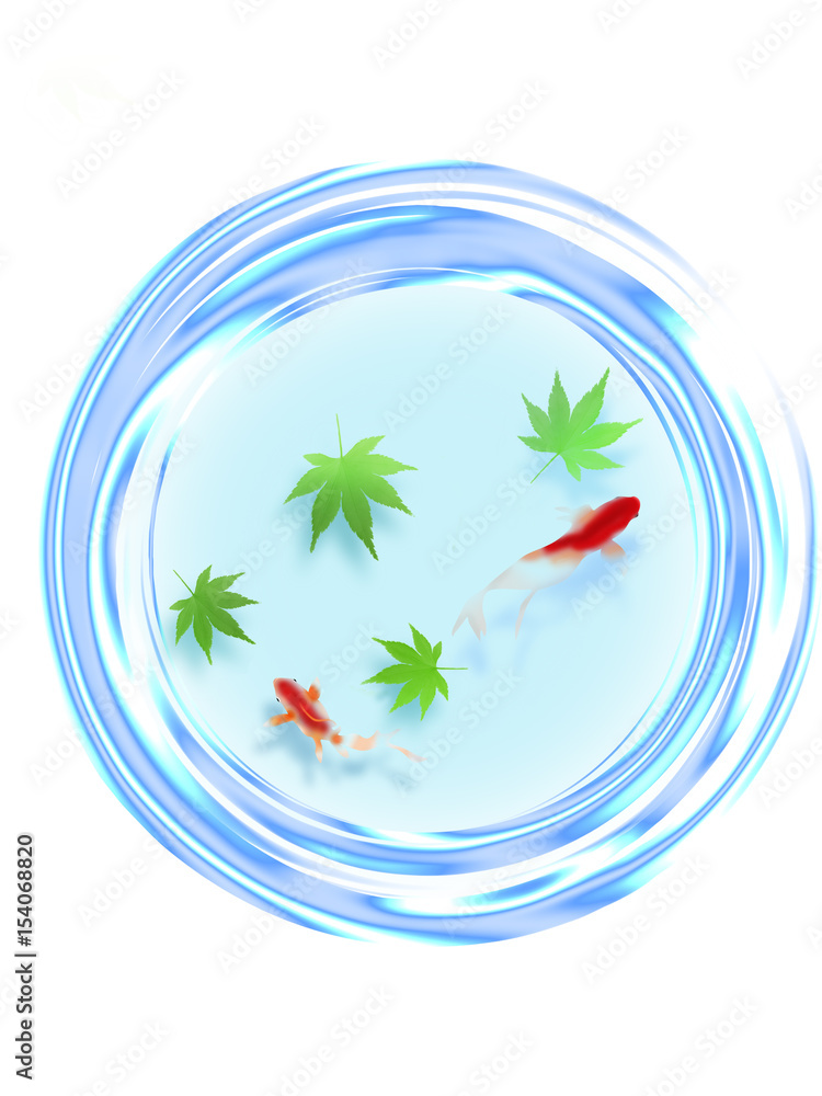 暑中見舞い お中元 残暑見舞い 涼 金魚 Stock Illustration Adobe Stock
