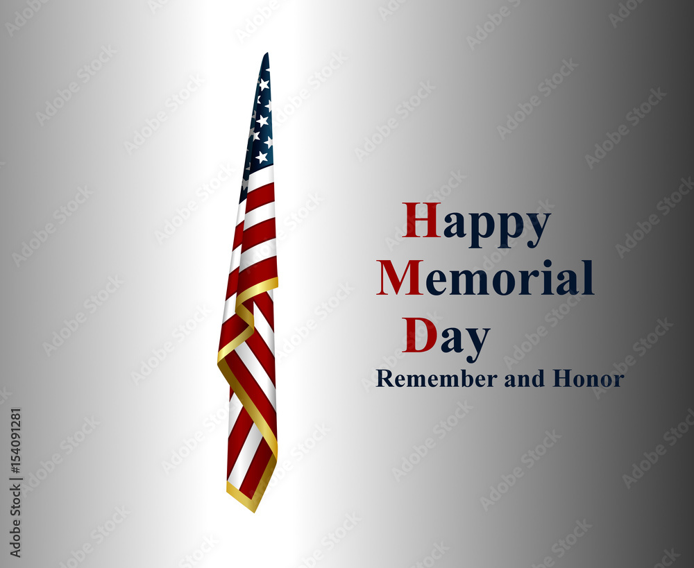 memorial day remember and honor with american flag