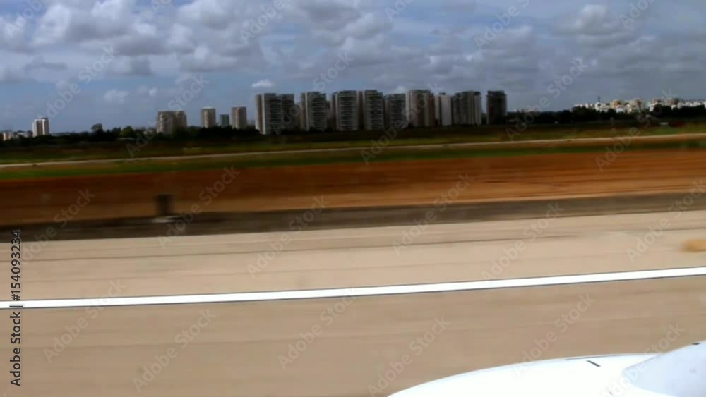 View From a Jet Taking Off From Ben Gurion International Airport as Seen From Inside the Aircraft. View From a Jet Taking Off From Ben Gurion International Airport as Seen From Inside the Aircraft.