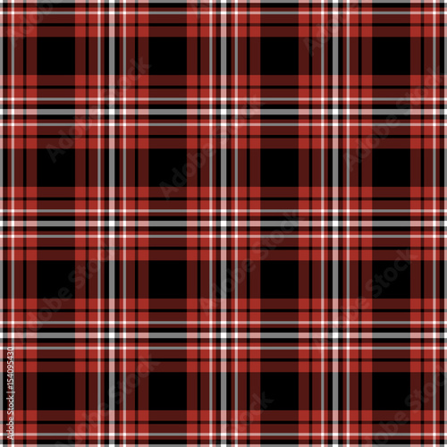 Black, red and white plaid seamless pattern