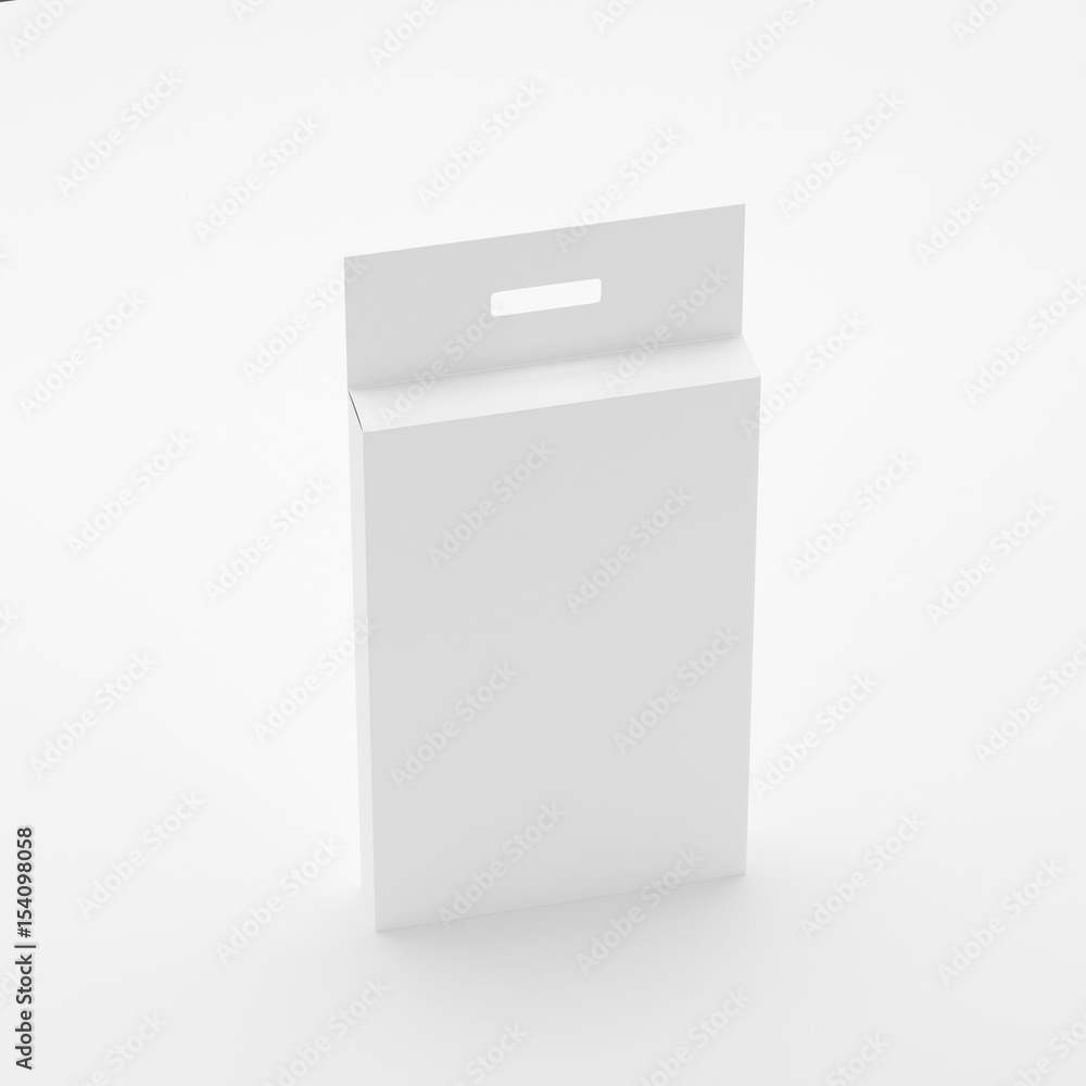 Package Box Mock-Up - High Rectangle with Hanger, Blank Paper Box With Hang Tab Mock-up On Isolated White Background, Ready For Your Presentation, 3D Illustration Package Box Mock-Up - High Rectangle with Hanger, Blank Paper Box With Hang Tab Mock-up On Isolated White Background, Ready For Your Presentation, 3D Illustration