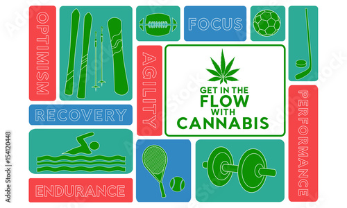 sports and cannabis graphic promoting marijuana as a healthy performance enhancing drug