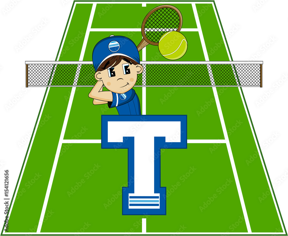 Fototapeta premium T is for Tennis Boy 