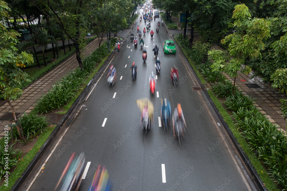 Blurred defocus, traffic in Ho Chi Minh city, Viet Nam Blurred defocus, traffic in Ho Chi Minh city, Viet Nam