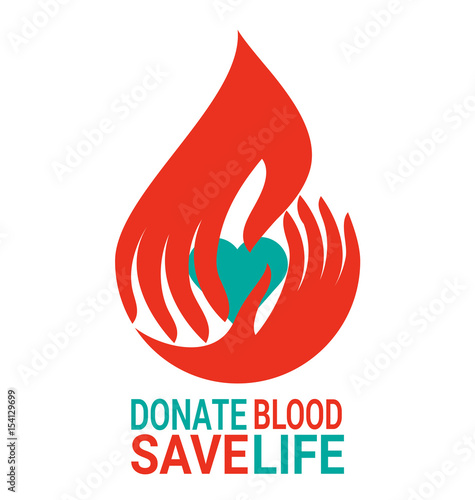 Blood drop in Hand design for World Blood Donor Day