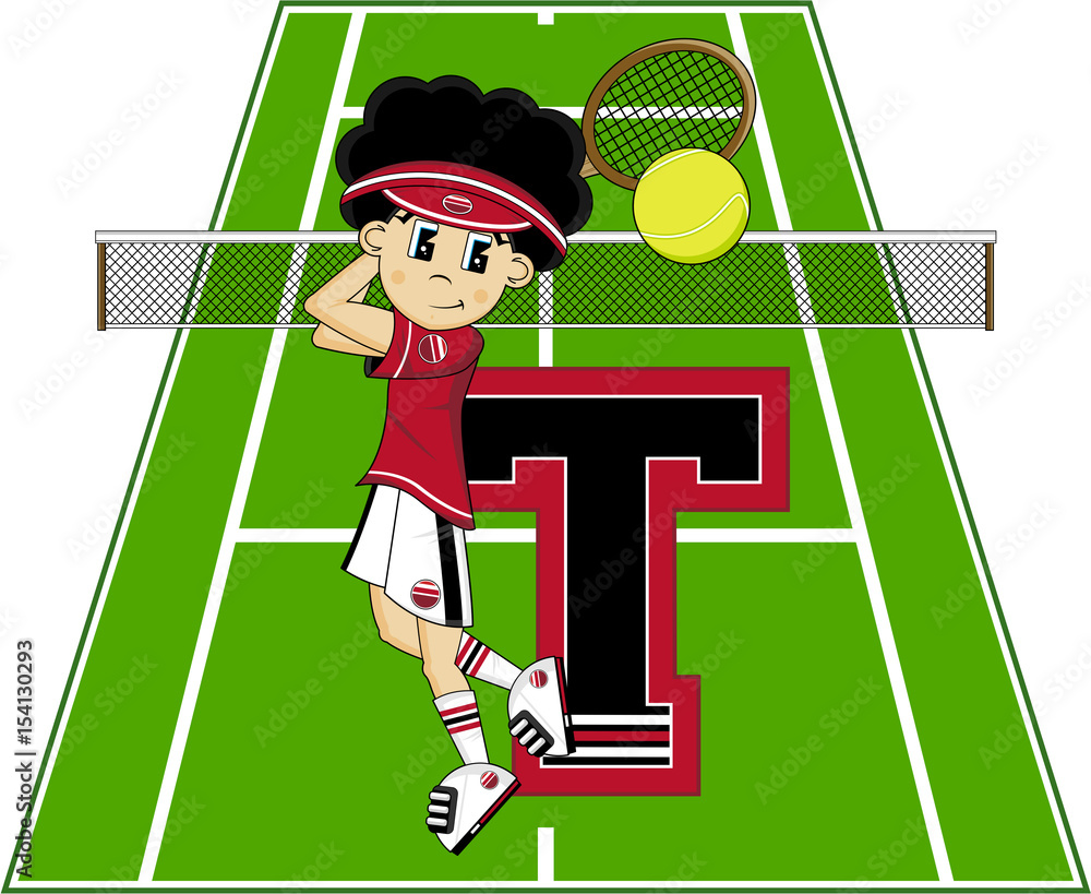 Fototapeta premium T is for Tennis Boy 