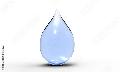Water Drop Blue color 3d render Illustration