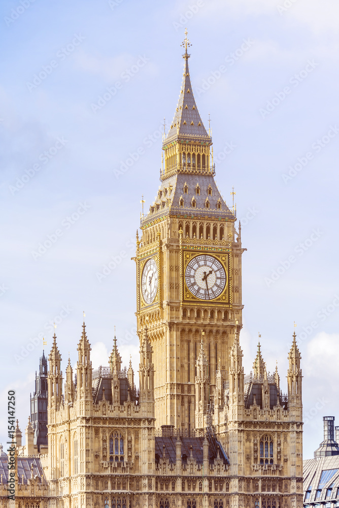 Houses of Parliament and Big Ben in London UK