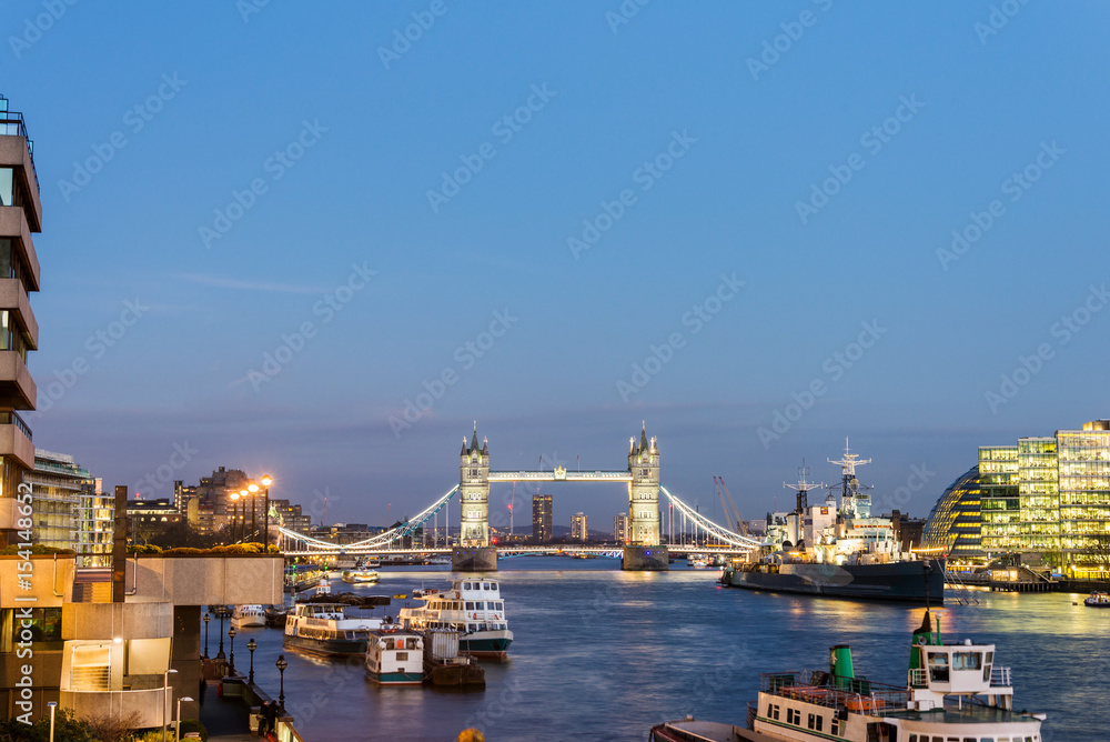 Tower Bridge in London during sunset