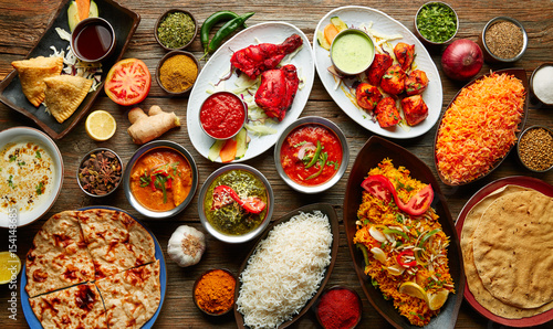 Fotografie, Tablou Assorted Indian recipes food various