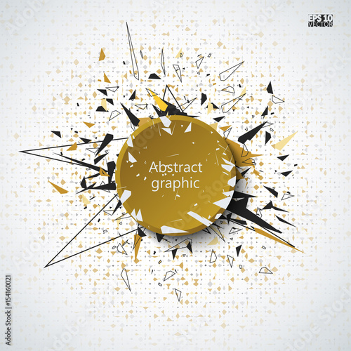 Graphic illustration with geometric pattern.