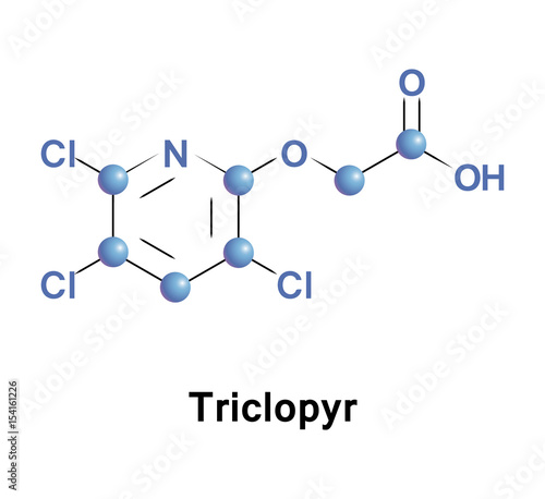 Triclopyr, trichloropyridinyloxyacetic acid, is an organic compound in the pyridine group that is used as a systemic, foliar herbicide and fungicide.